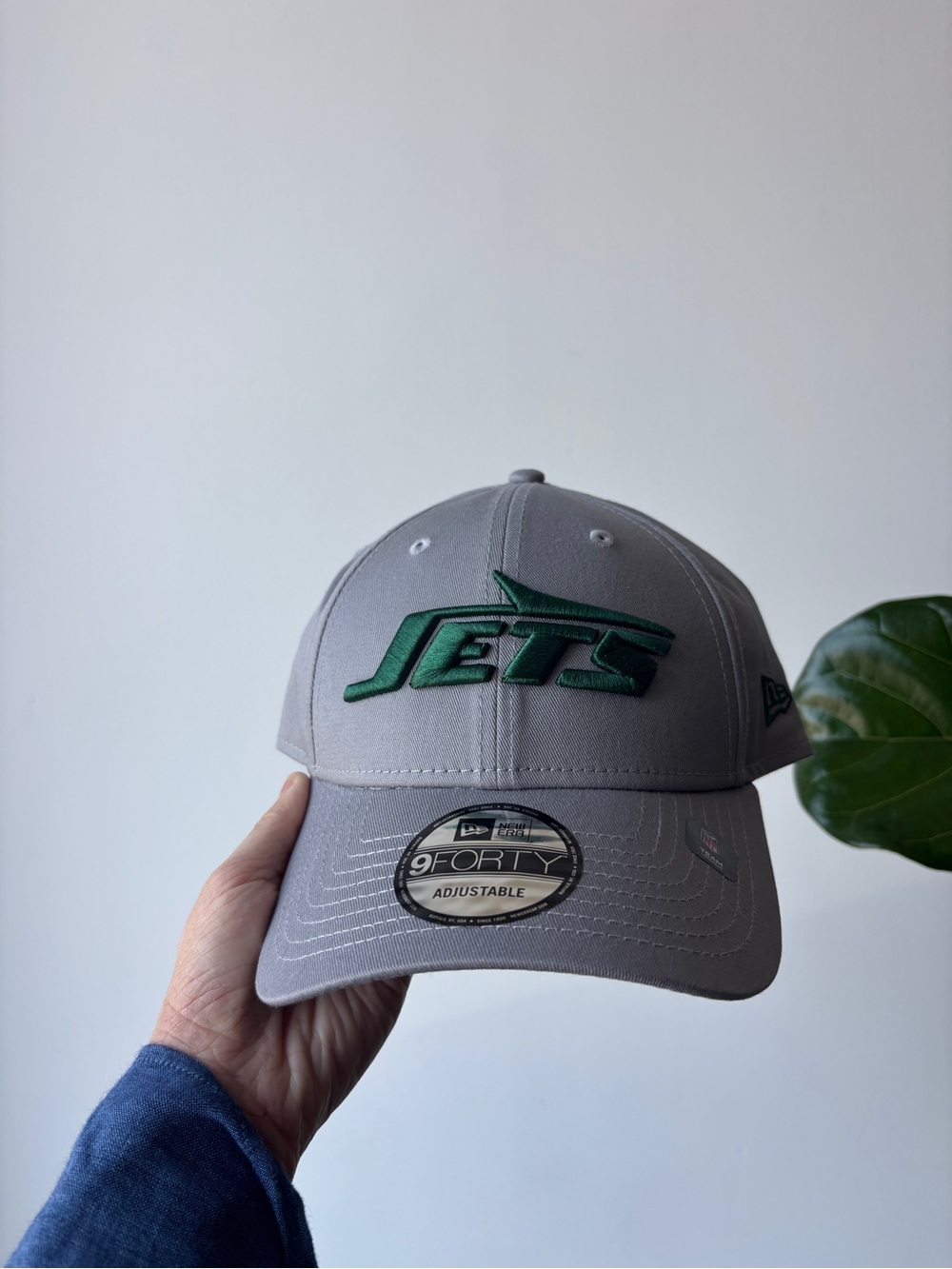 Gray New York Jets Adjustable Hat